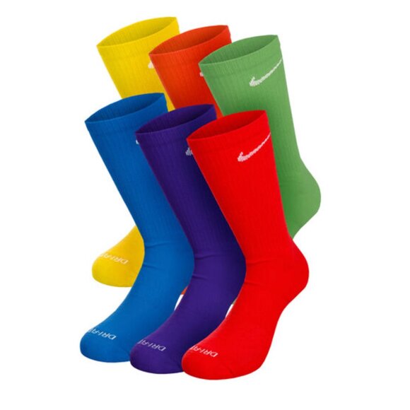 Nike 6Pack Dri-Fit Moisture Wicking Athletic Sports Socks Small 3y 5y - Picture 1 of 6
